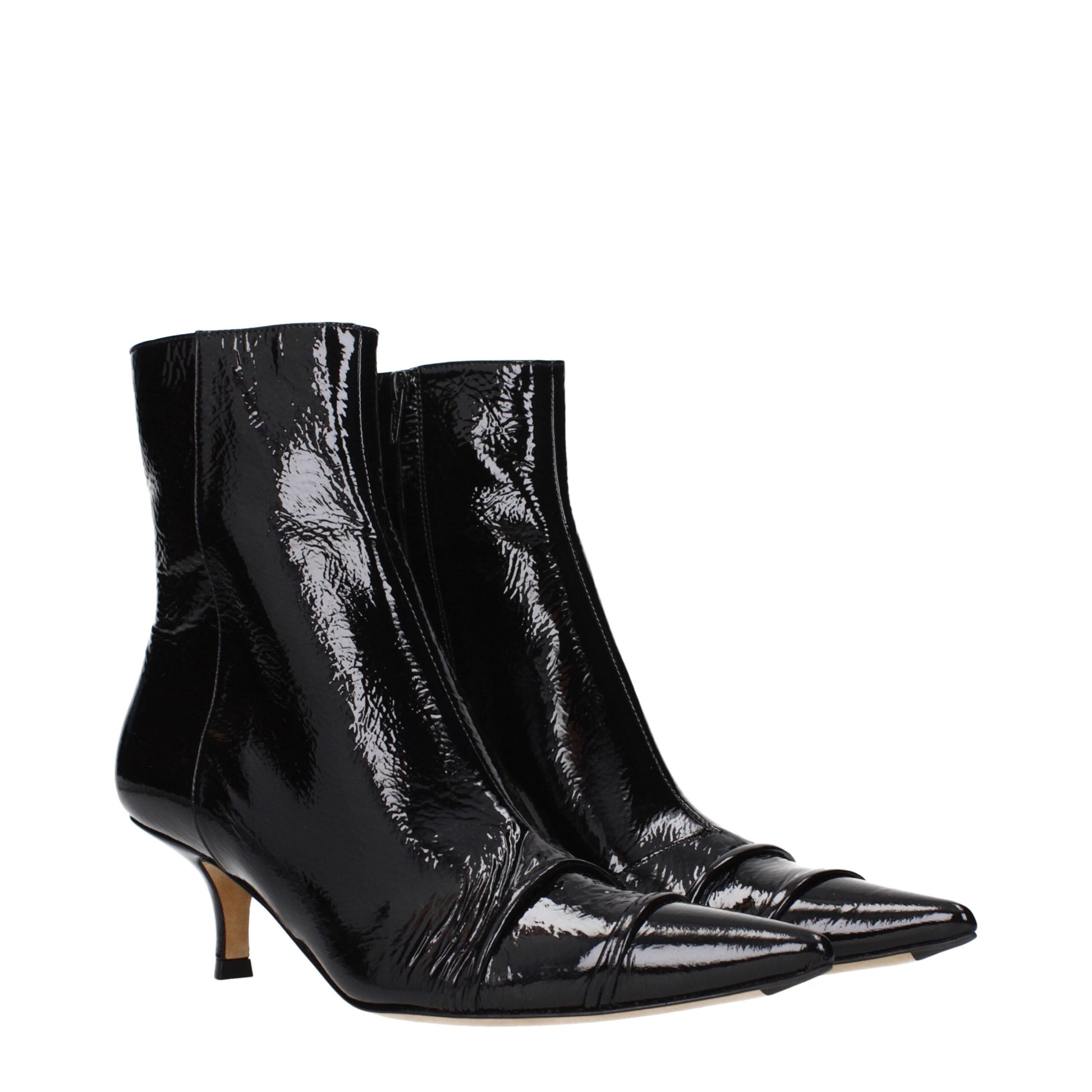 Maison Margiela Black Leather Ankle Boots - ClickThatClicks 