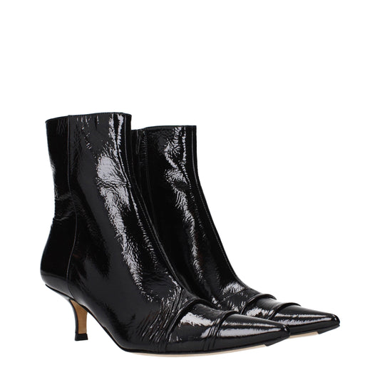 Maison Margiela Black Leather Ankle Boots - ClickThatClicks 