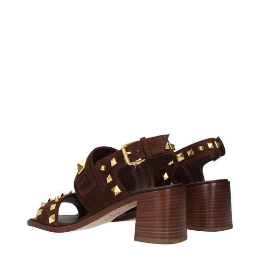 Valentino Garavani Brown Leather Strap-On Sandals - ClickThatClicks 