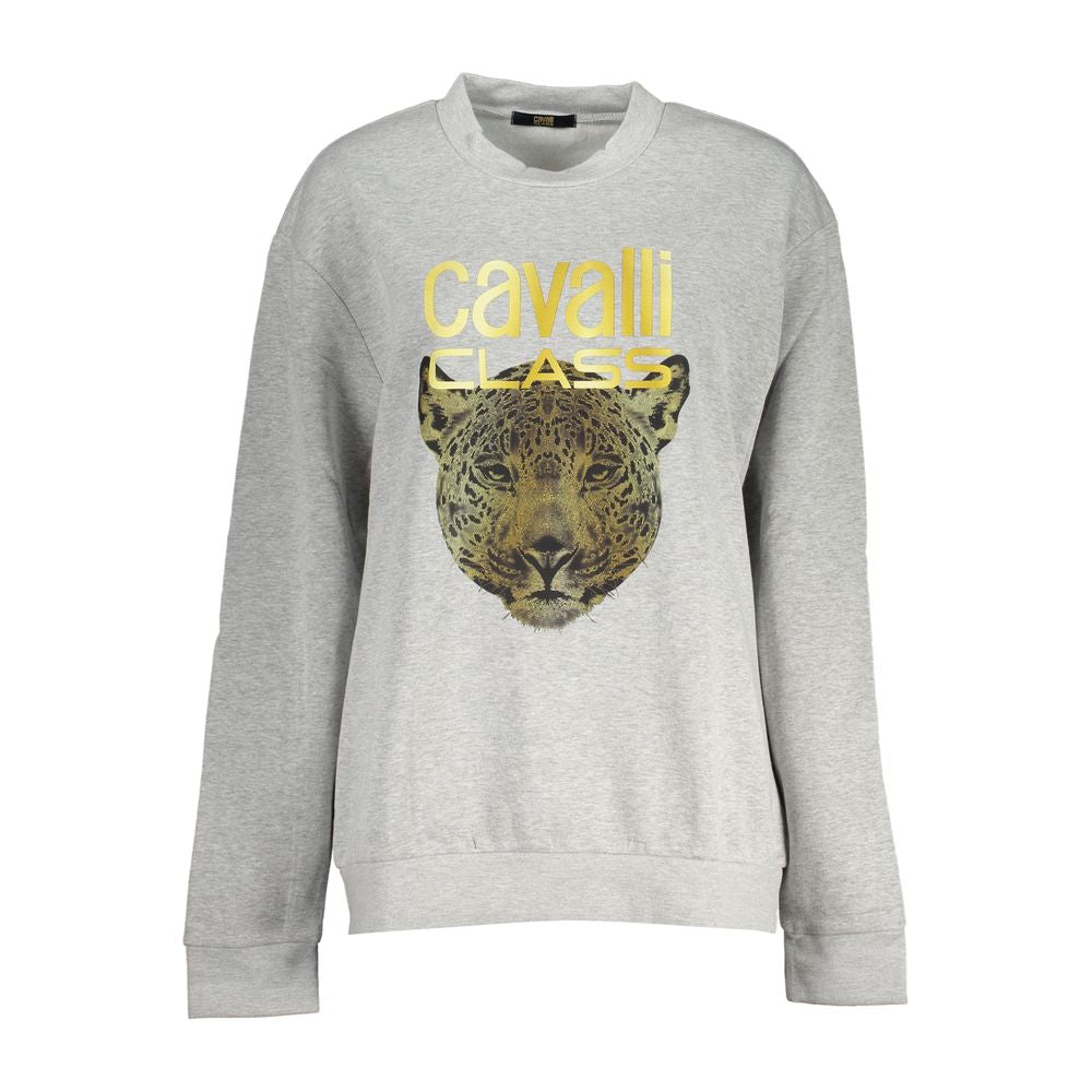 Cavalli Class Grigio Polyester Woman Sweatshirt - ClickThatClicks 