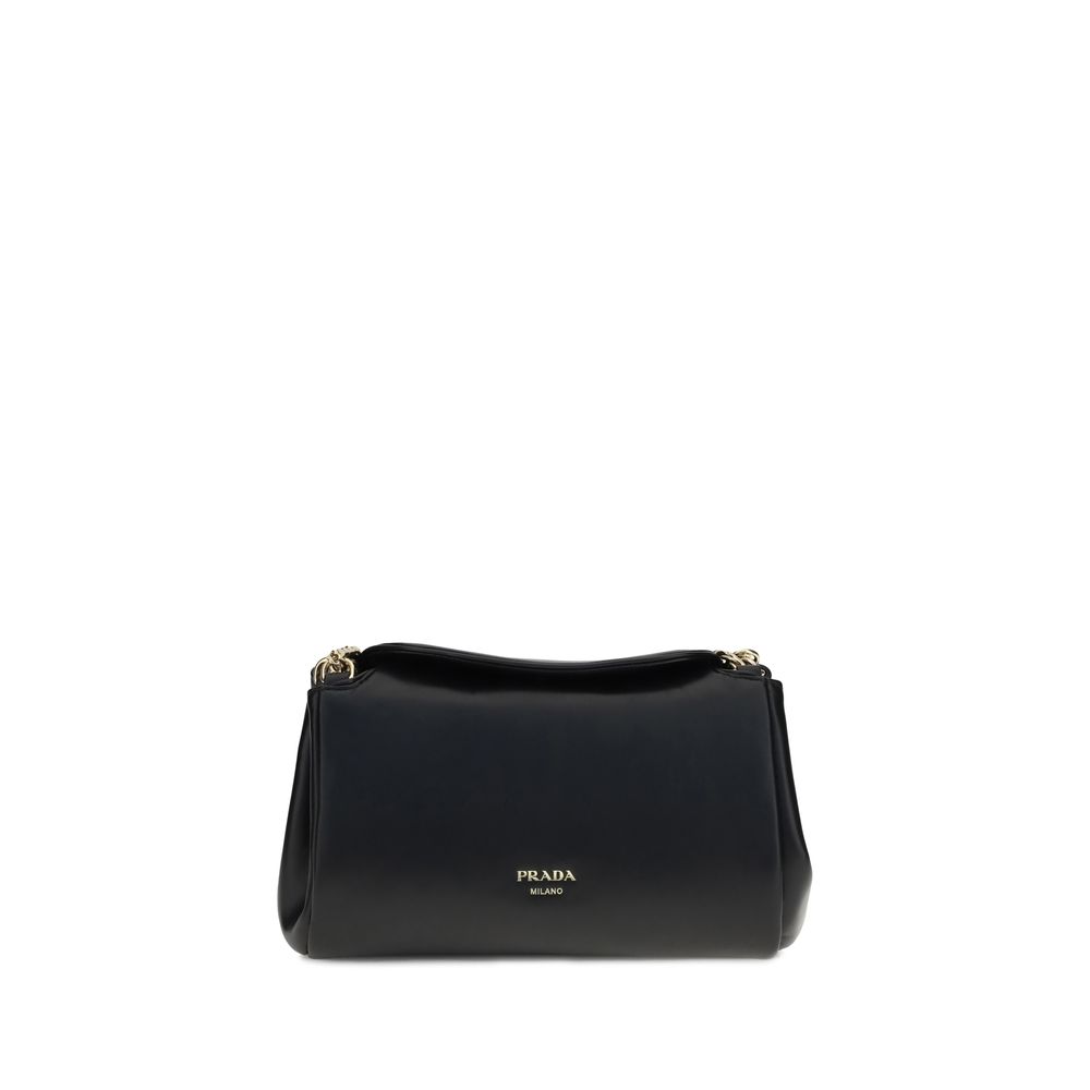 Prada Black Calf Leather Bos Taurus Shoulder Bag - ClickThatClicks 