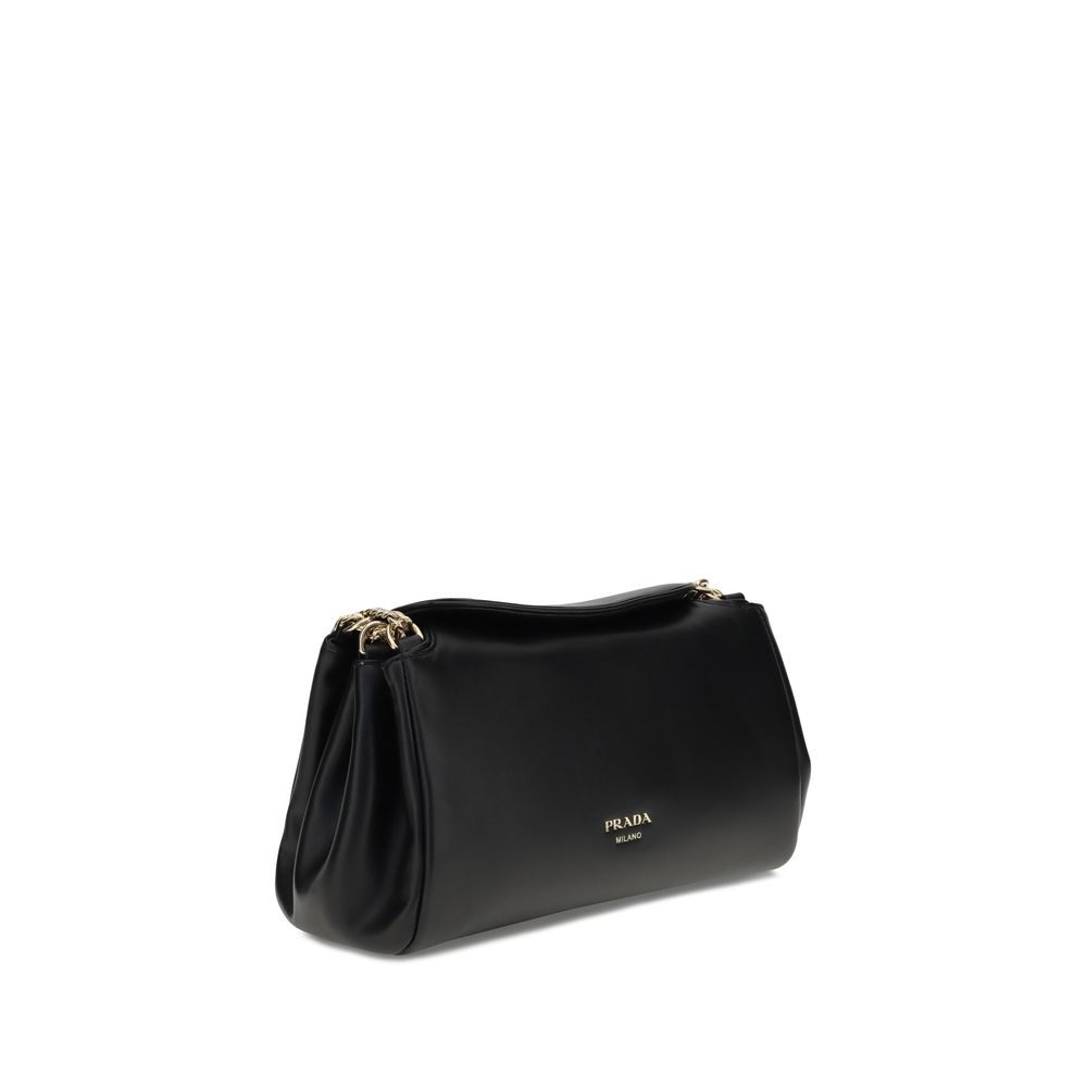 Prada Black Calf Leather Bos Taurus Shoulder Bag - ClickThatClicks 