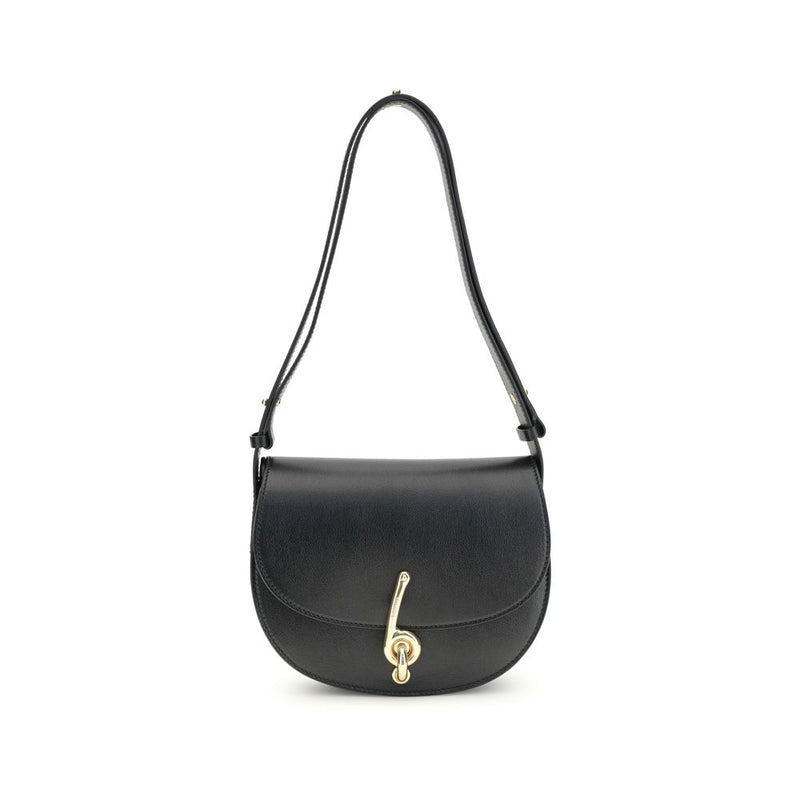 Burberry Black Calf Leather Bos Taurus Shoulder Bag
