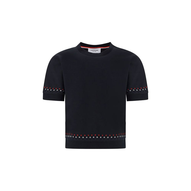 Thom Browne Black Cotton T-Shirt