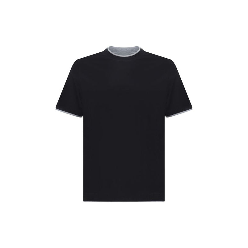 Brunello Cucinelli Black Cotton T-Shirt