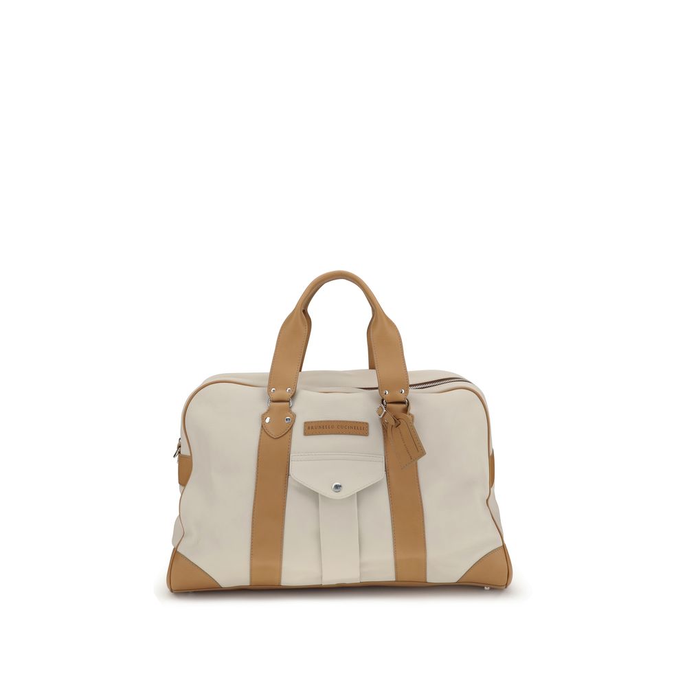 Brunello Cucinelli Beige Calf Leather Bos Taurus Luggage And Travel - ClickThatClicks 