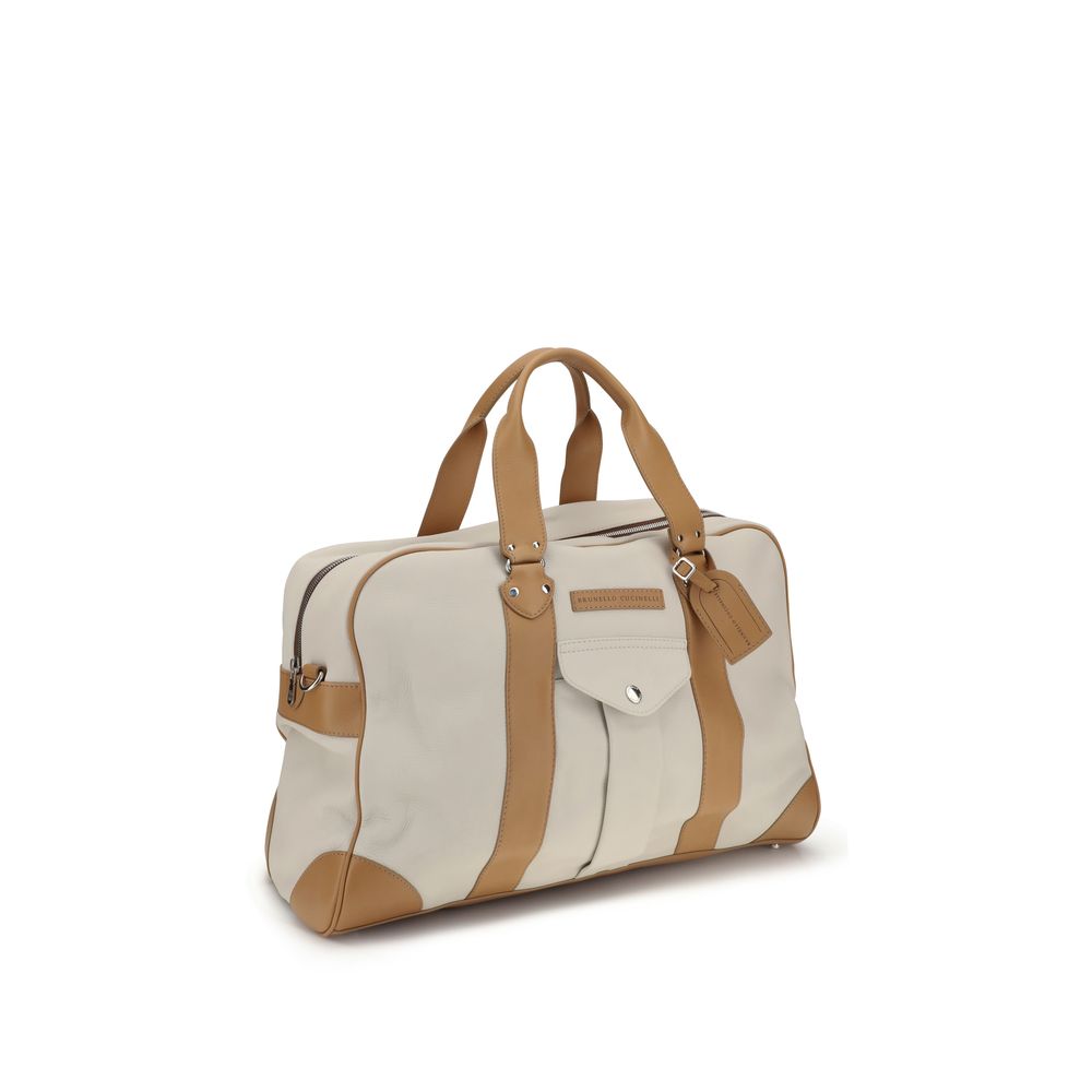 Brunello Cucinelli Beige Calf Leather Bos Taurus Luggage And Travel - ClickThatClicks 