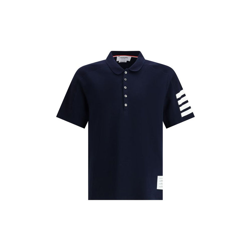 Thom Browne Blue Cotton Polo Shirt