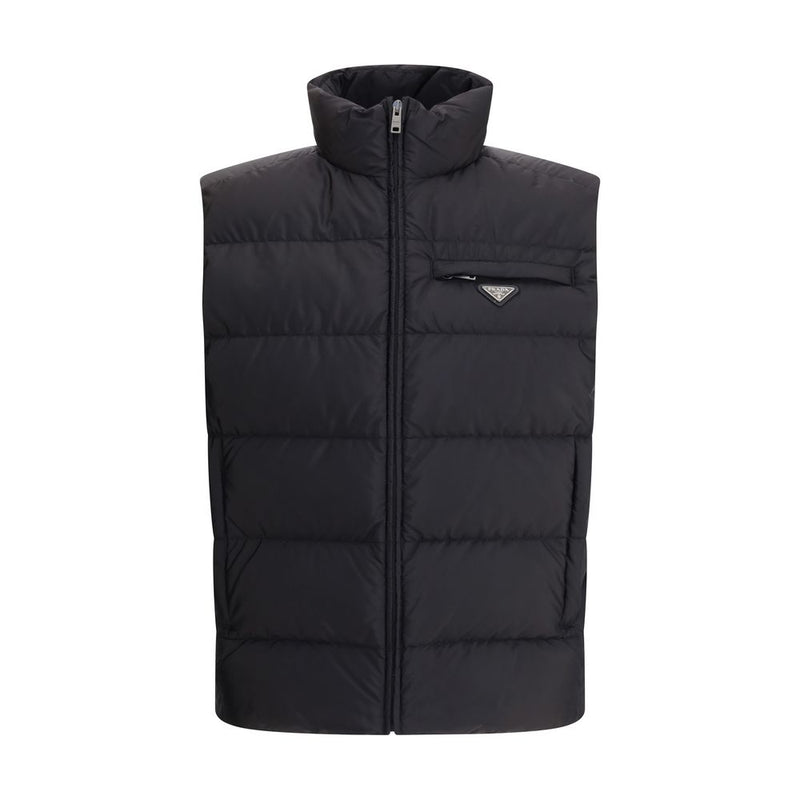 Prada Black Recycled Polyamide Sleveless Jacket