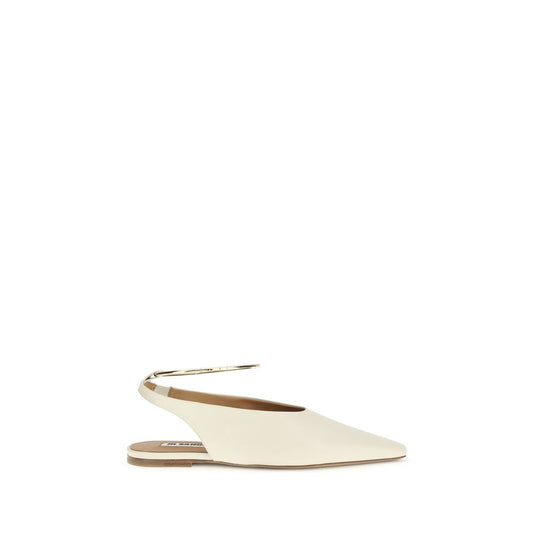 Jil Sander Beige Goatskin Ballet Flats - ClickThatClicks 