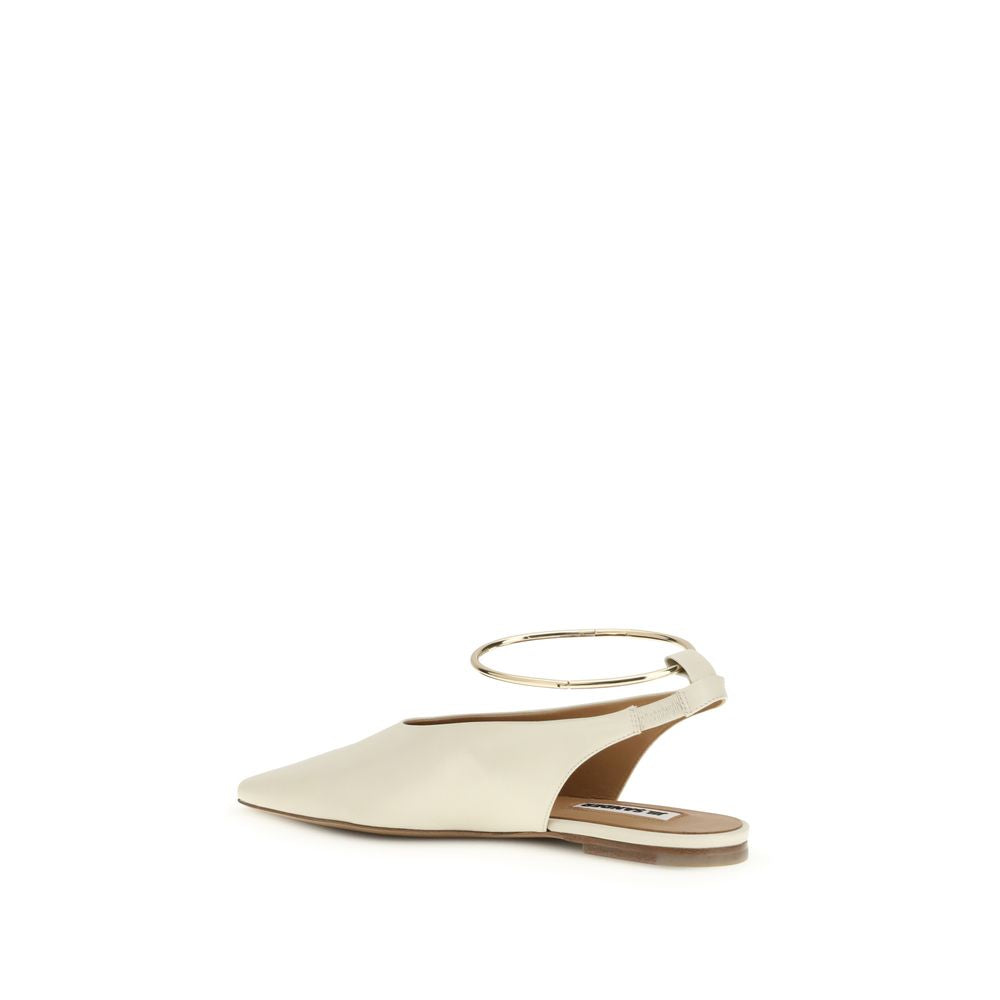 Jil Sander Beige Goatskin Ballet Flats - ClickThatClicks 