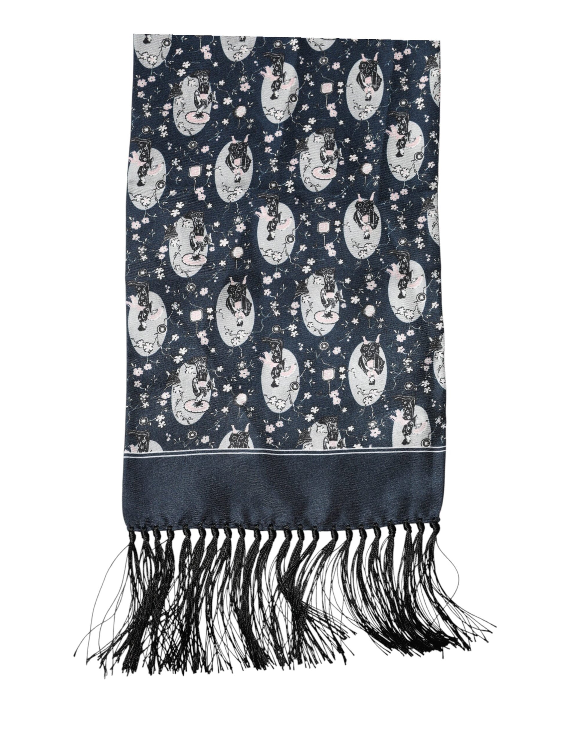 Dolce & Gabbana Navy Blue Silk Neck Wrap Shawl Men Scarf - ClickThatClicks 