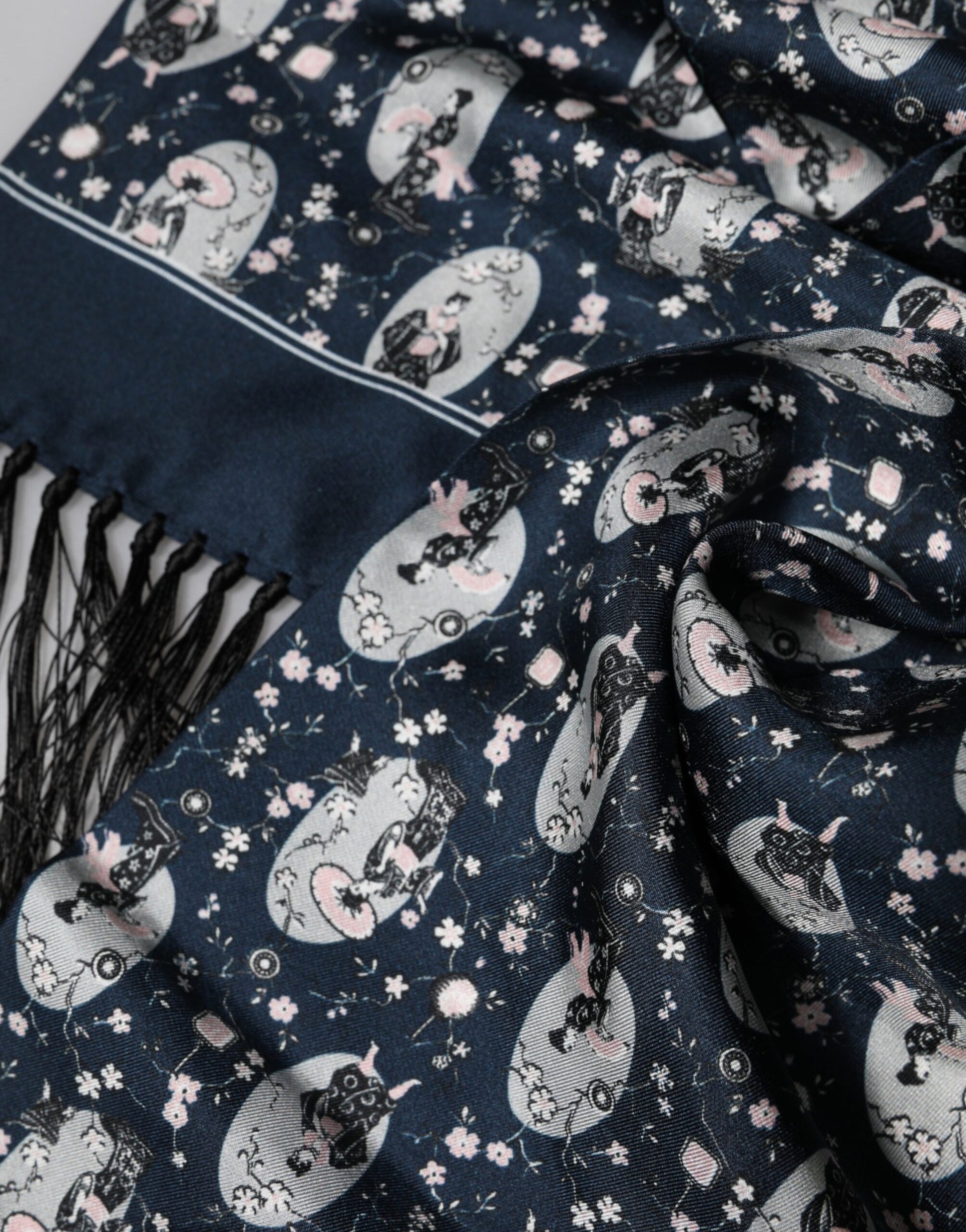 Dolce & Gabbana Navy Blue Silk Neck Wrap Shawl Men Scarf - ClickThatClicks 