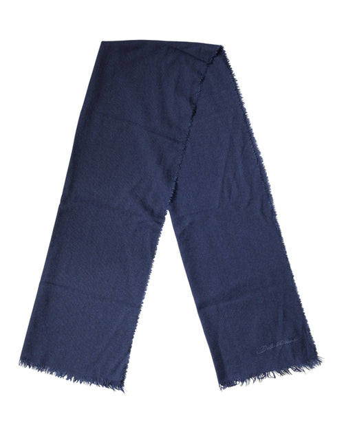 Dolce & Gabbana Scarf Blue Cashmere Neck Wrap Shawl Men - ClickThatClicks 