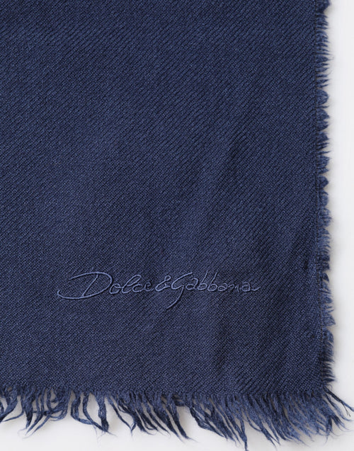 Dolce & Gabbana Scarf Blue Cashmere Neck Wrap Shawl Men - ClickThatClicks 
