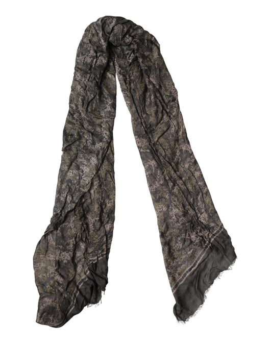Dolce & Gabbana Brown Camouflage Modal Men Shawl Scarf - ClickThatClicks 