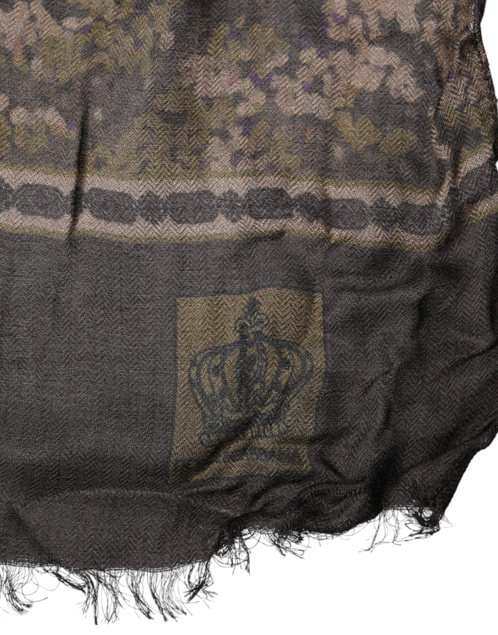 Dolce & Gabbana Brown Camouflage Modal Men Shawl Scarf - ClickThatClicks 