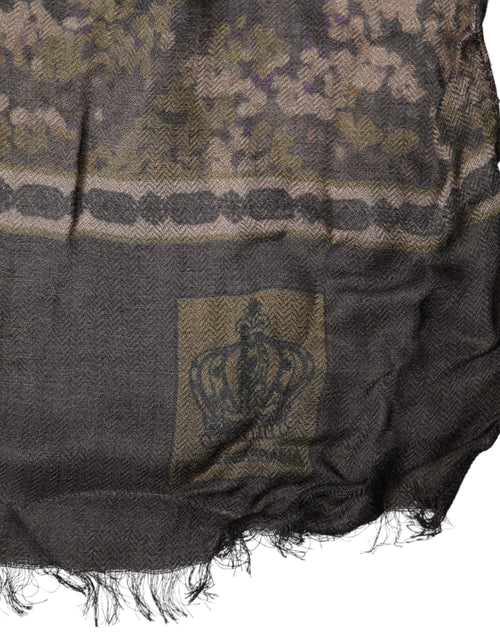 Dolce & Gabbana Brown Camouflage Modal Men Shawl Scarf - ClickThatClicks 