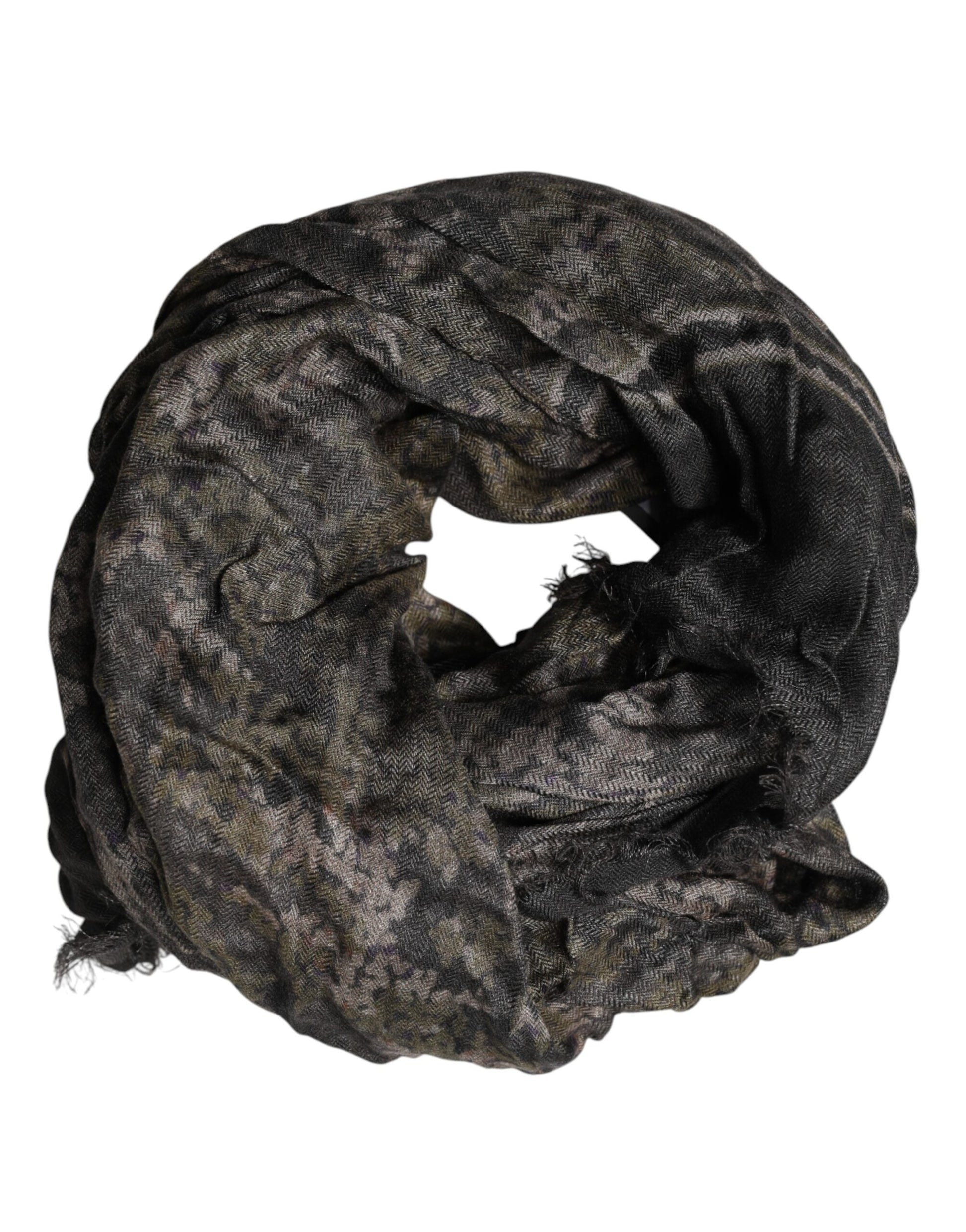 Dolce & Gabbana Brown Camouflage Modal Men Shawl Scarf - ClickThatClicks 