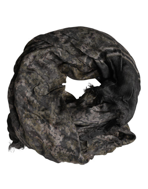 Dolce & Gabbana Brown Camouflage Modal Men Shawl Scarf - ClickThatClicks 