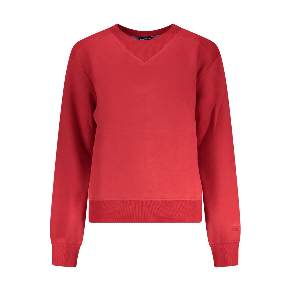 North Sails Red Cotton Women Sweatshirt - ClickThatClicks 