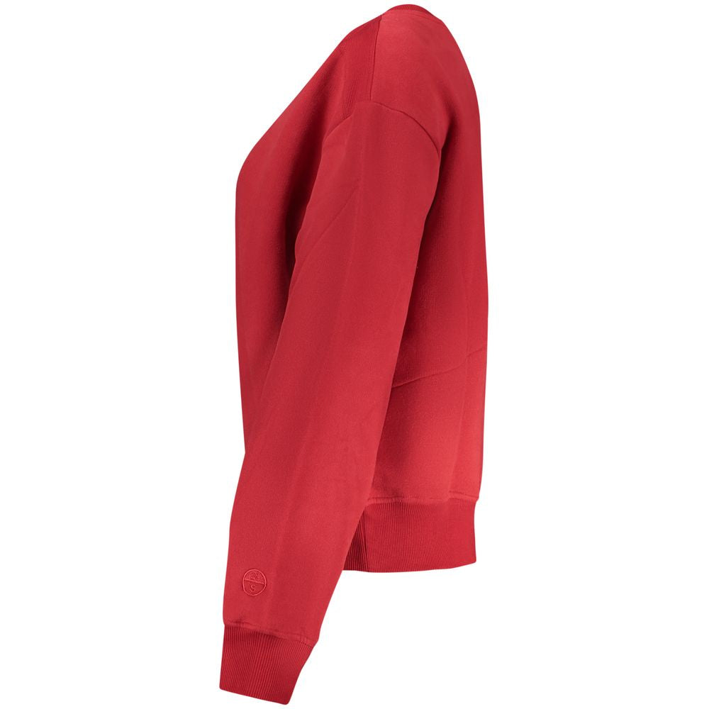 North Sails Red Cotton Women Sweatshirt - ClickThatClicks 