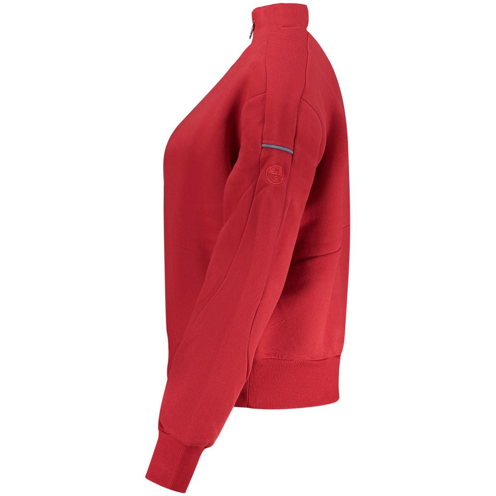 North Sails Red Cotton Women Sweatshirt - ClickThatClicks 
