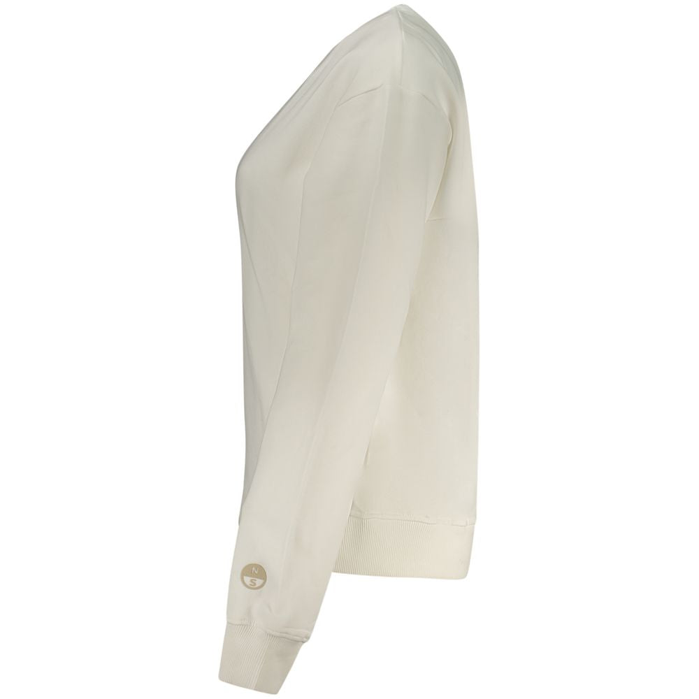North Sails White Cotton Women Sweatshirt - ClickThatClicks 