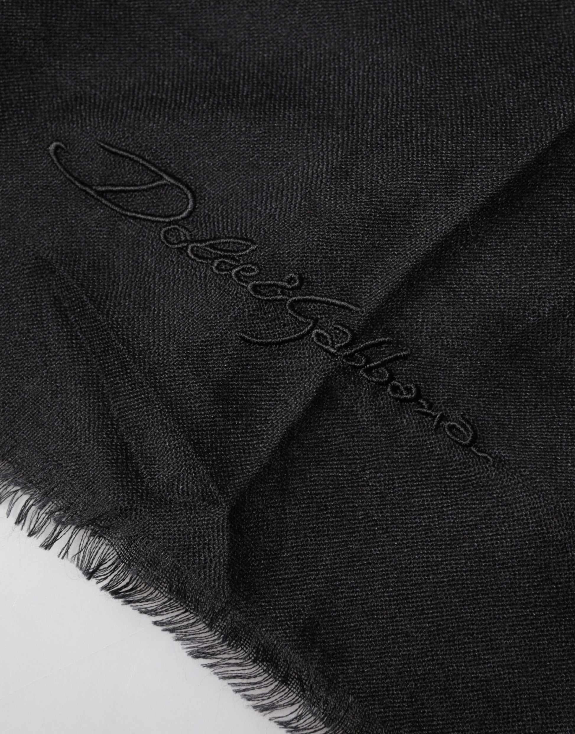 Dolce & Gabbana Black Cashmere Knit Neck Wrap Shawl Scarf - ClickThatClicks 