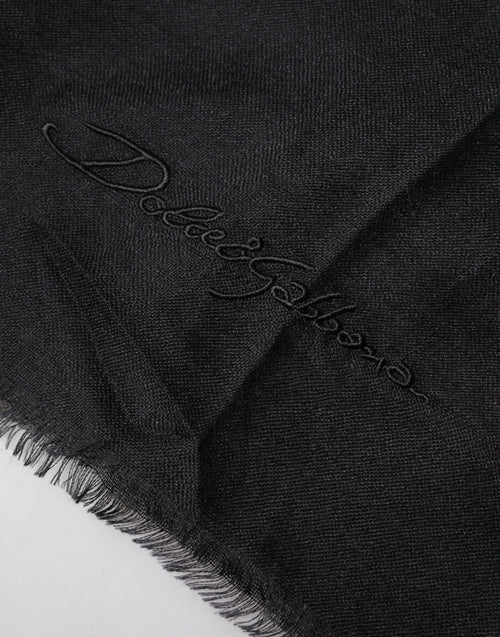 Dolce & Gabbana Black Cashmere Knit Neck Wrap Shawl Scarf - ClickThatClicks 