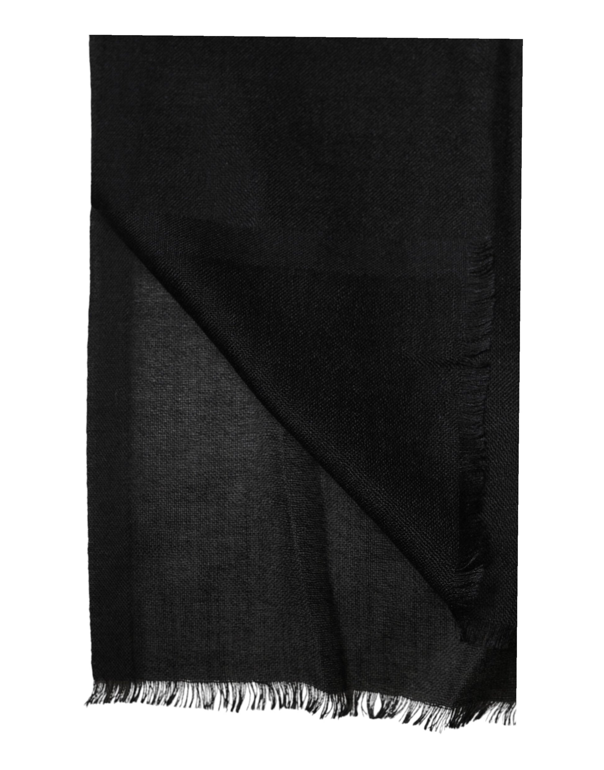 Dolce & Gabbana Black Cashmere Knit Neck Wrap Shawl Scarf - ClickThatClicks 