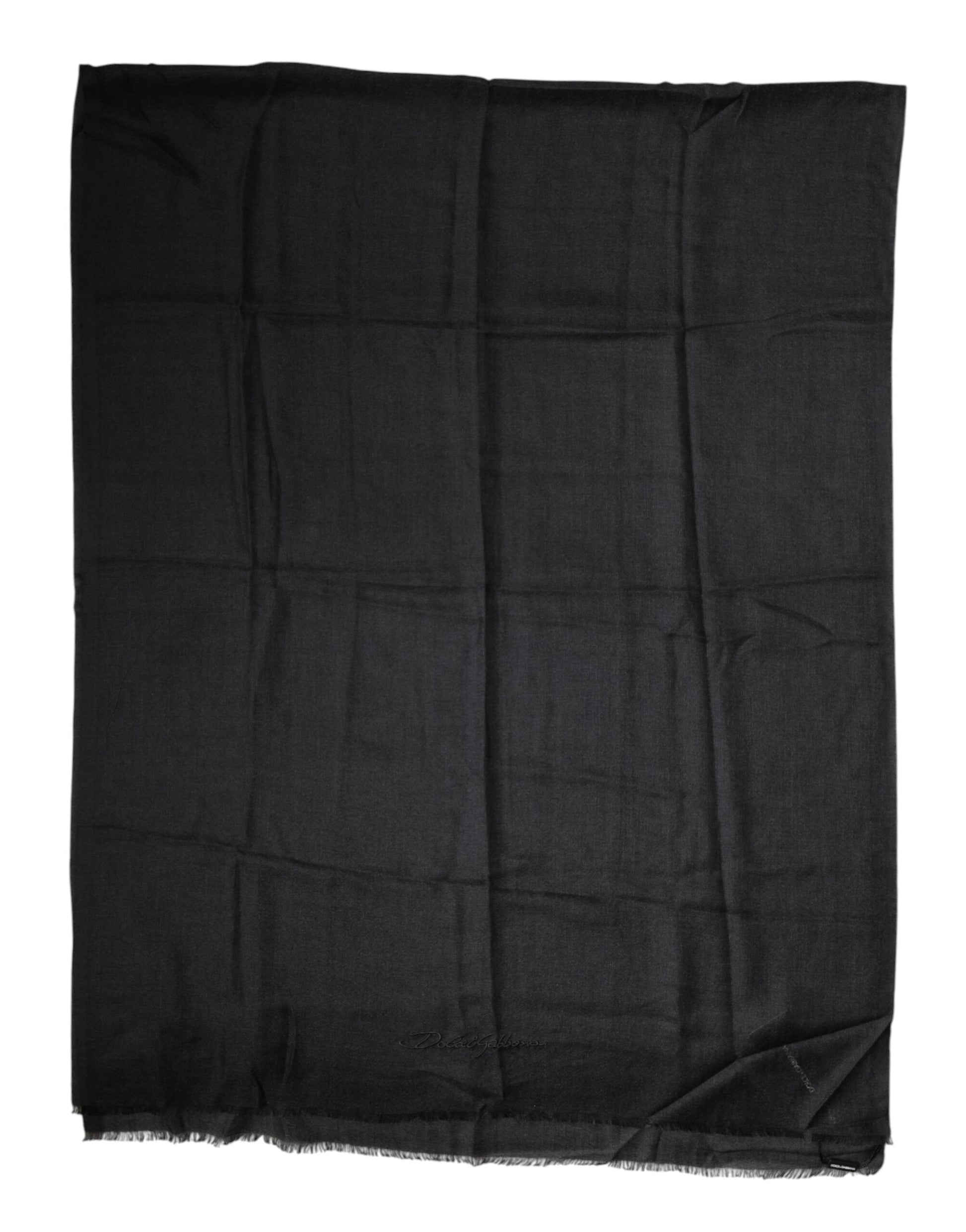 Dolce & Gabbana Black Cashmere Knit Neck Wrap Shawl Scarf - ClickThatClicks 
