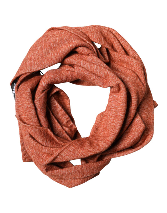Dolce & Gabbana Orange Silk Cashmere Neck Wrap Shawl Scarf - ClickThatClicks 