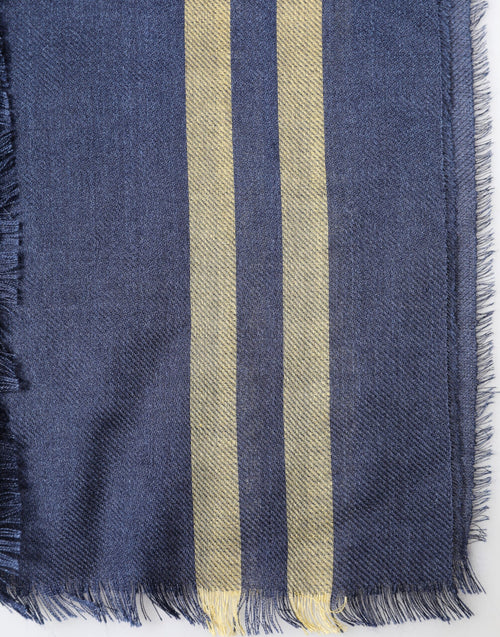 Dolce & Gabbana Blue Cashmere Neck Wrap Shawl Fringes Scarf - ClickThatClicks 