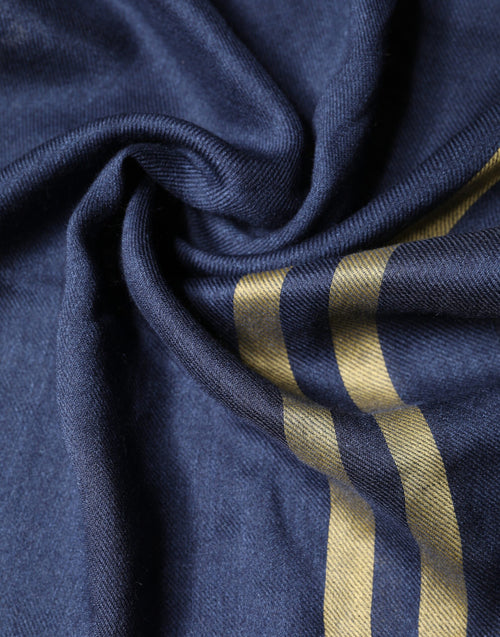 Dolce & Gabbana Blue Cashmere Neck Wrap Shawl Fringes Scarf - ClickThatClicks 