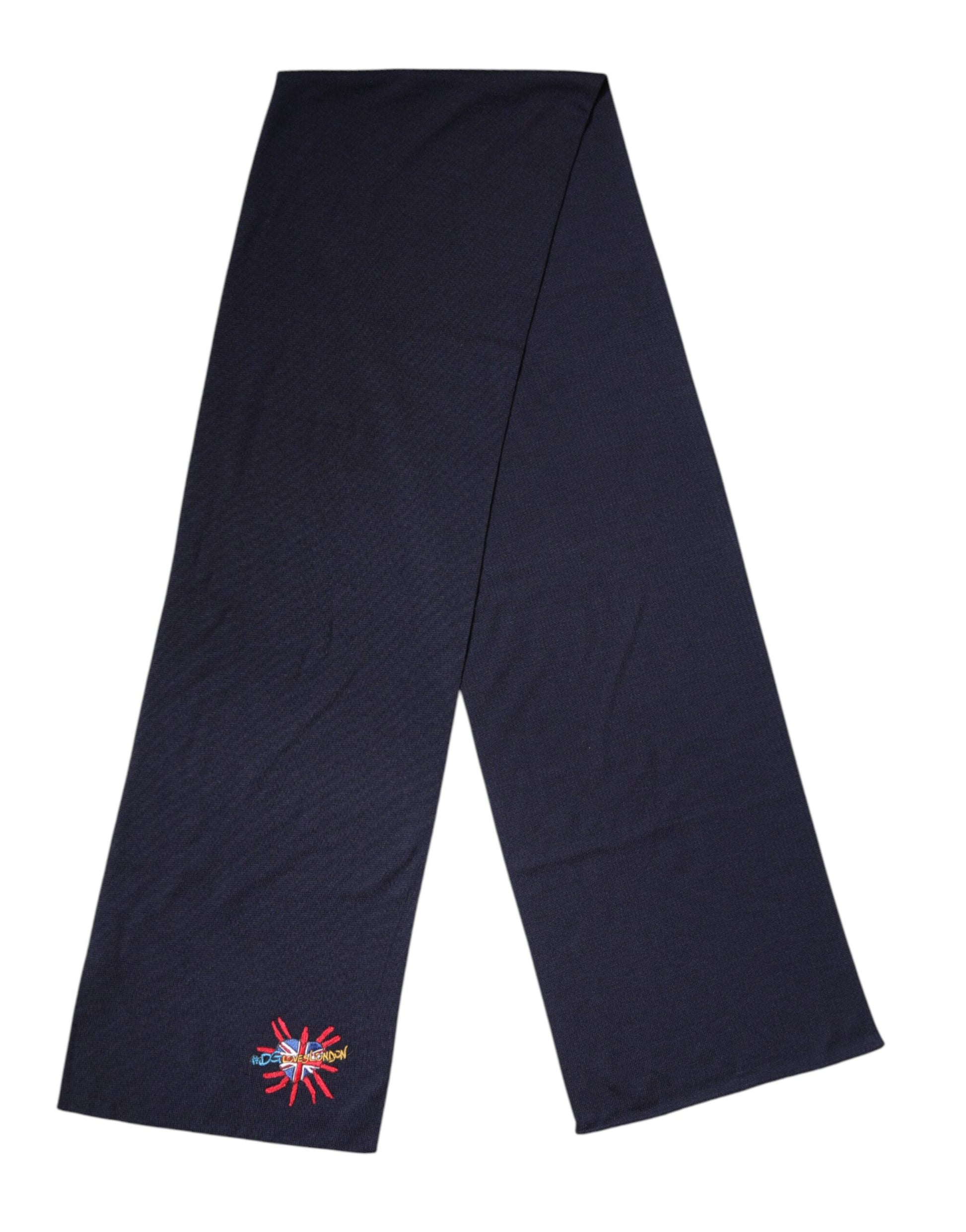 Dolce & Gabbana Blue Wool DG Loves London Neck Wrap Scarf - ClickThatClicks 