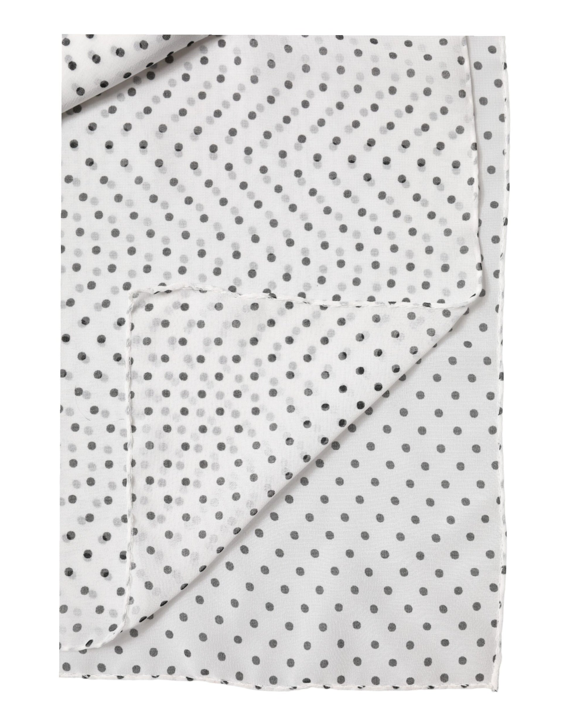 Dolce & Gabbana White Polka Dot Polyester Shawl Scarf - ClickThatClicks 