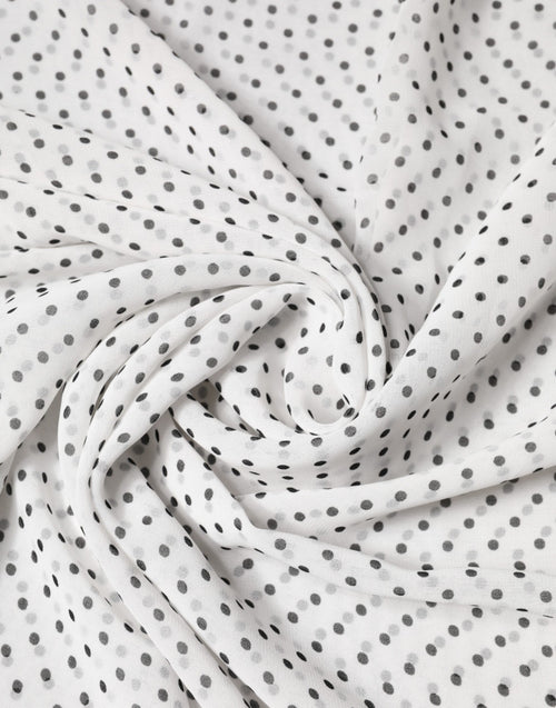 Dolce & Gabbana White Polka Dot Polyester Shawl Scarf - ClickThatClicks 