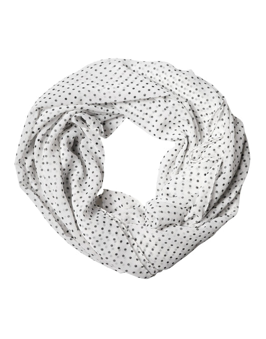 Dolce & Gabbana White Polka Dot Polyester Shawl Scarf - ClickThatClicks 