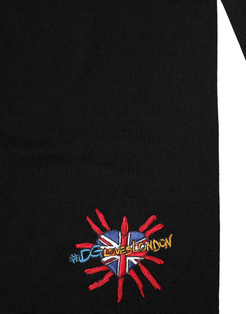 Dolce & Gabbana Blue Wool DG Loves London Neck Wrap Scarf - ClickThatClicks 