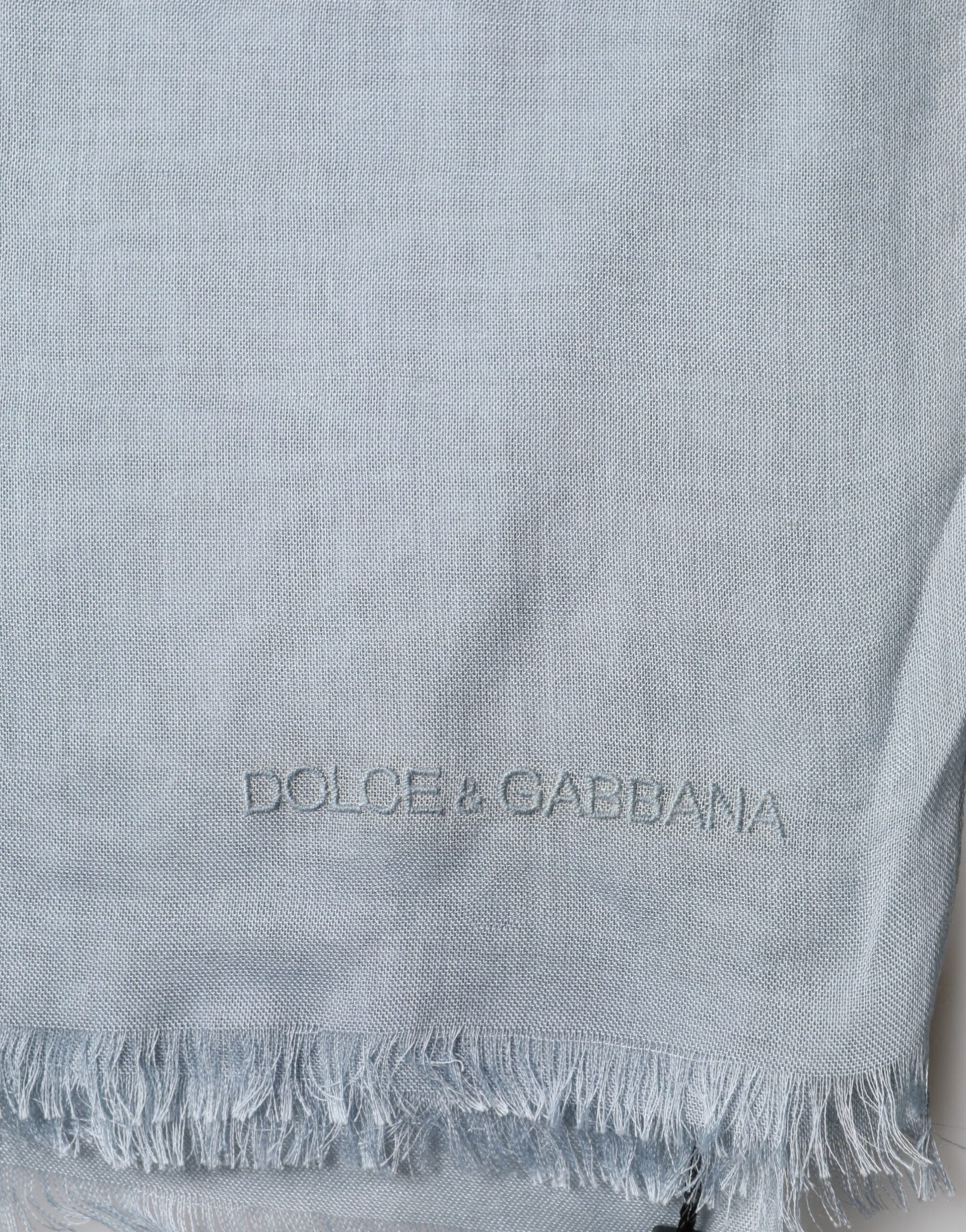 Dolce & Gabbana Light Blue Cashmere Knitted Shawl - ClickThatClicks 