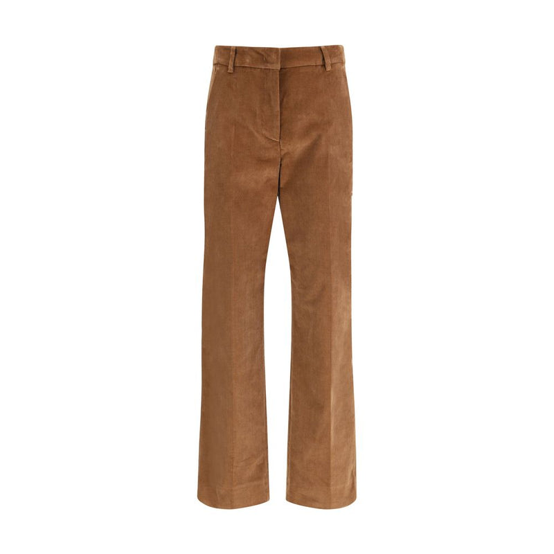 Max Mara Brown Cotton Casual Pants