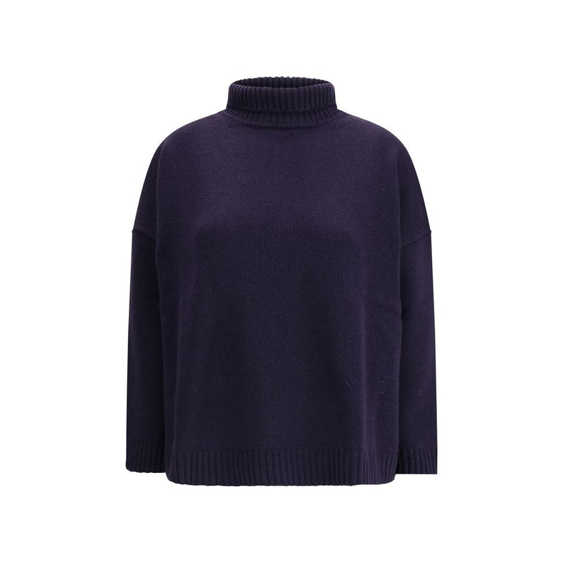 Max Mara Blue Fleece Wool Turtleneck