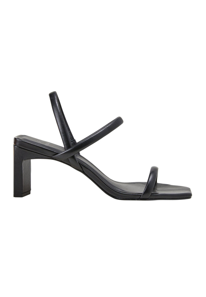 Mangará Atelier Black Goat Leather Sandals – 6.5 Cm Block Heel