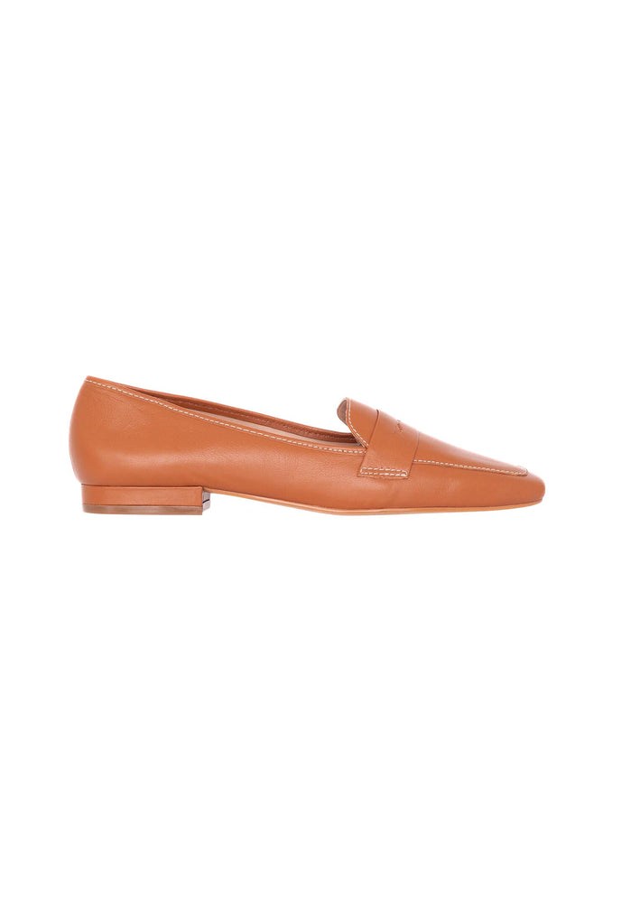 Mangará Atelier Brown Leather Flats Cipó – Women’S Square-Toe Loafers