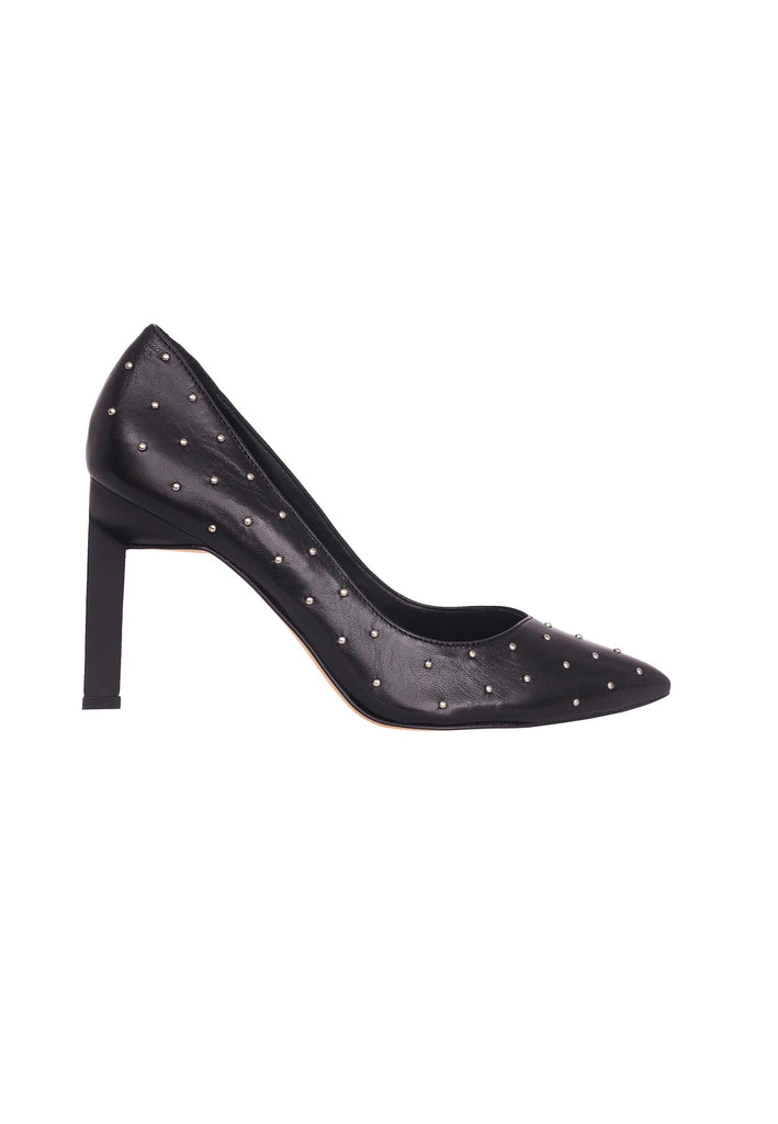 Mangará Atelier Black Brushed Leather Pumps Callisia – Women’S High Heels With Metal Studs