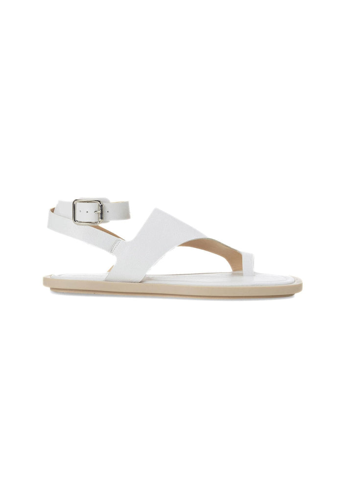 Mangará Atelier White Leather Toe-Ring Sandals – Handmade Women’S Flat Sandals