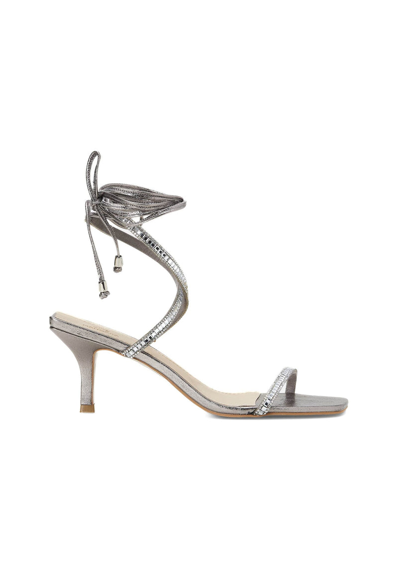 Mangará Atelier Silver Leather 8 Cm Heeled Sandals – Handcrafted Open-Toe Design