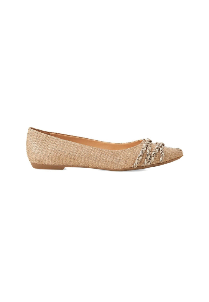 Mangará Atelier Beige Natural Raffia Ballerinas – Women’S Flats