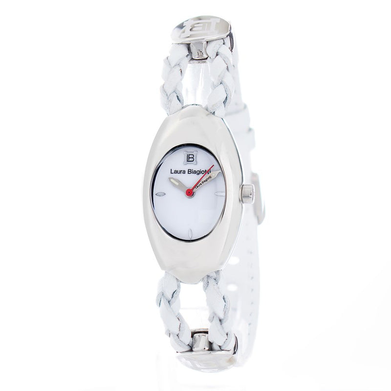 Laura Biagiotti White Leather Dress Watch